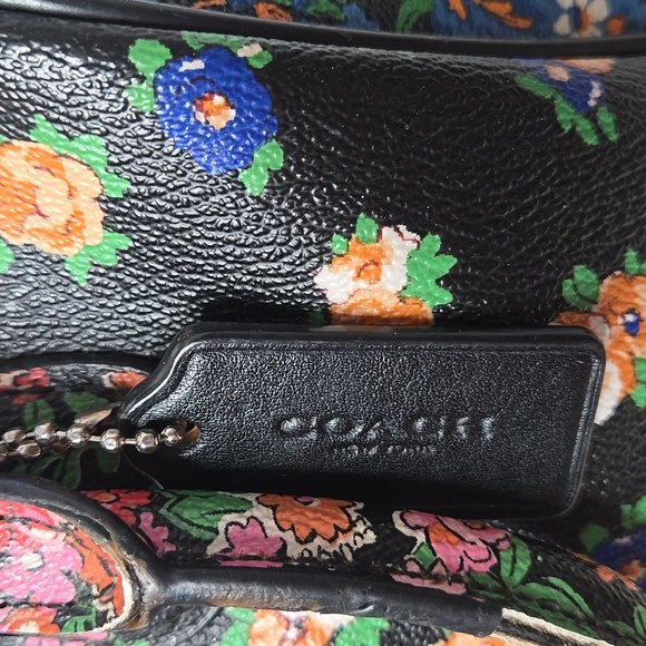 Coach Black Floral Handbag - Picture 5 of 17